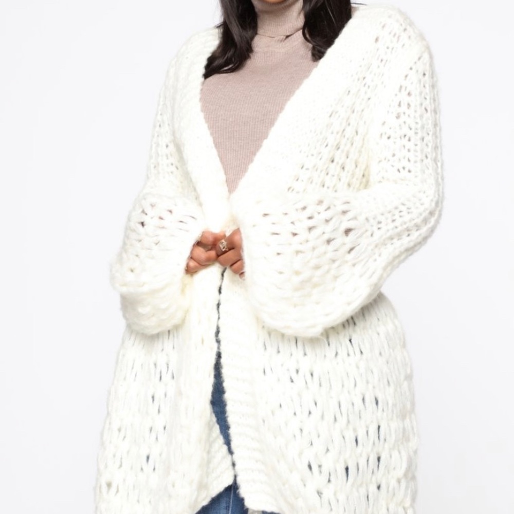 NWT FASHION NOVA SAY IT AGAIN CARDIGAN-Ivory